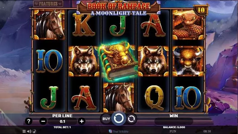 Main Screen Reels - Spinomenal Book Of Rampage – A Moonlight Tale Slot
