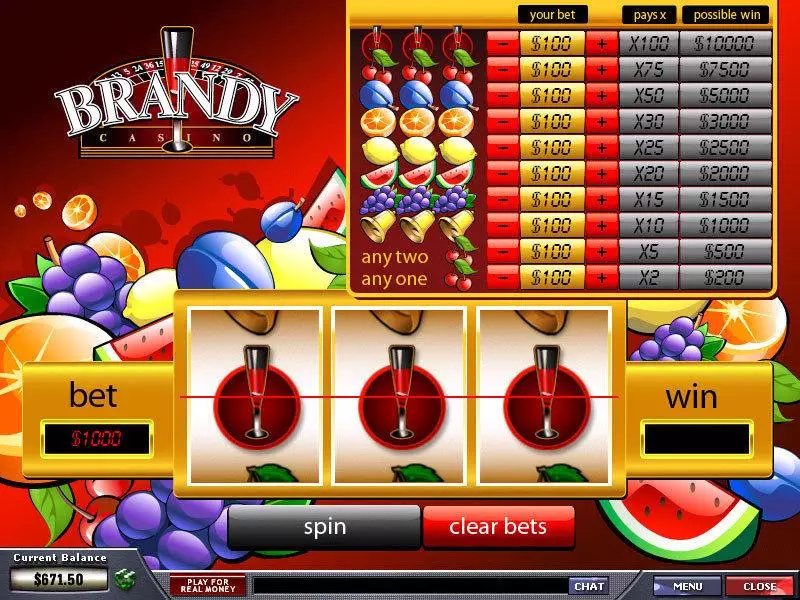 Main Screen Reels - PlayTech Brandy Slot