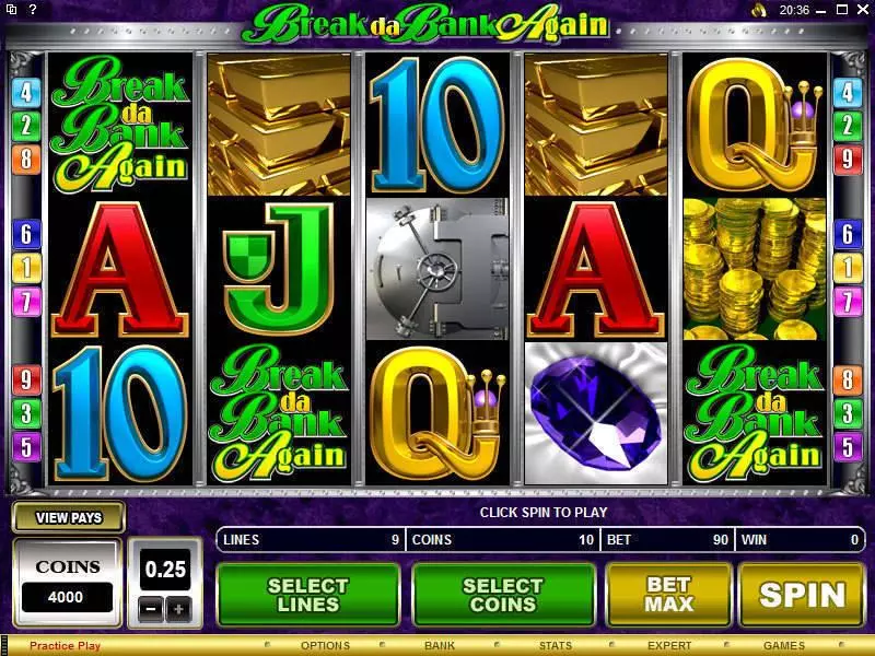 Main Screen Reels - Microgaming Break da Bank Again Slot