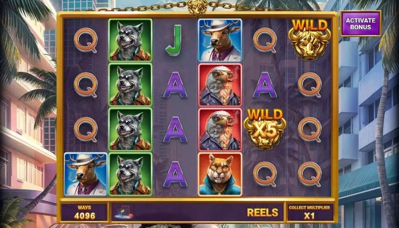 Main Screen Reels - Four Leaf Gaming Buffalo Blow Slot