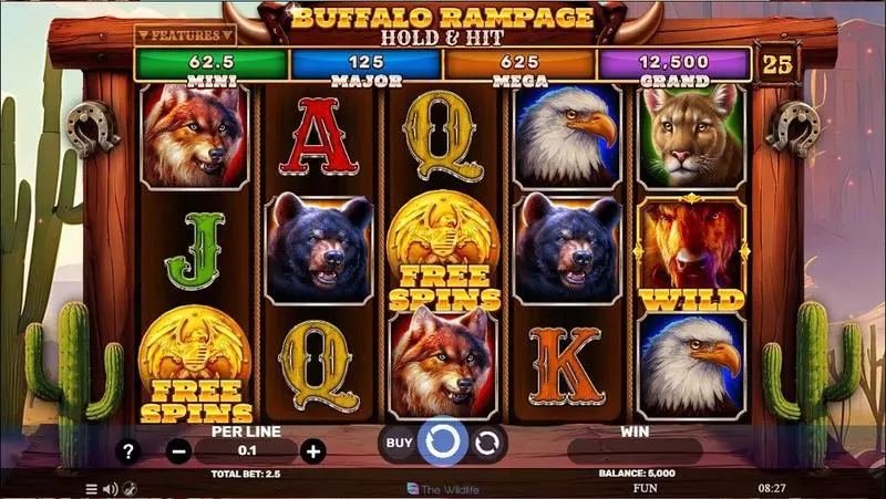 Main Screen Reels - Spinomenal Buffalo Rampage – Hold and Hit Slot