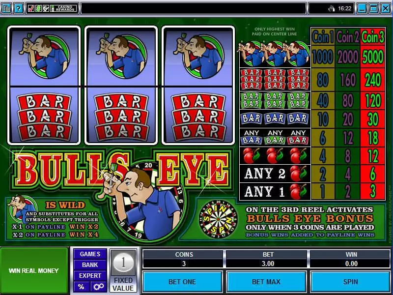 Main Screen Reels - Microgaming Bulls Eye Slot