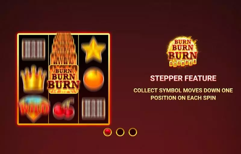 Introduction Screen - Wizard Games Burn Burn Burn Stepper Slot
