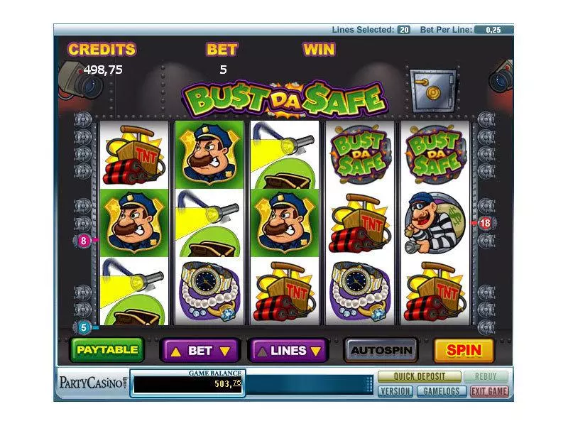 Main Screen Reels - bwin.party Bust Da Safe Slot