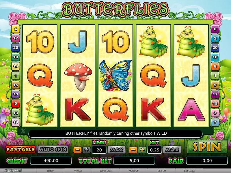 Main Screen Reels - Amaya Butterflies Slot