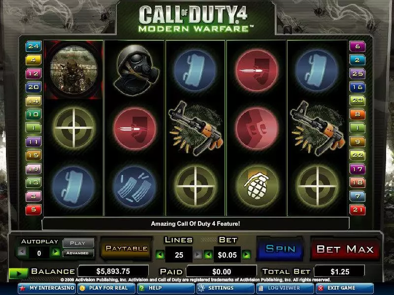Main Screen Reels - CryptoLogic Call of Duty 4 Slot