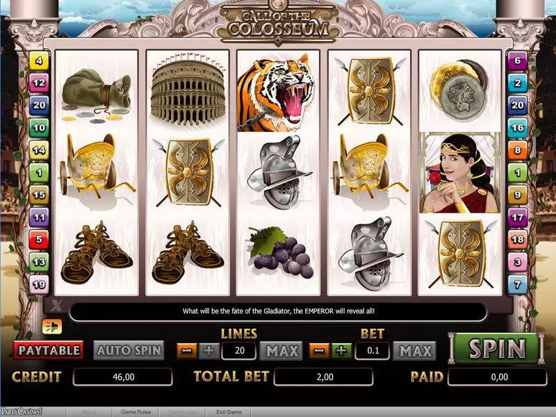 Main Screen Reels - Amaya Call of the Colosseum Slot