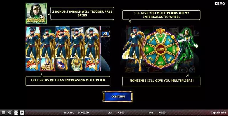 Info and Rules - Red Rake Gaming Captain Wild Slot