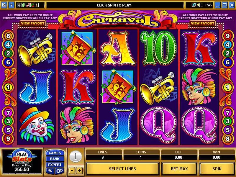 Main Screen Reels - Microgaming Carnaval Slot
