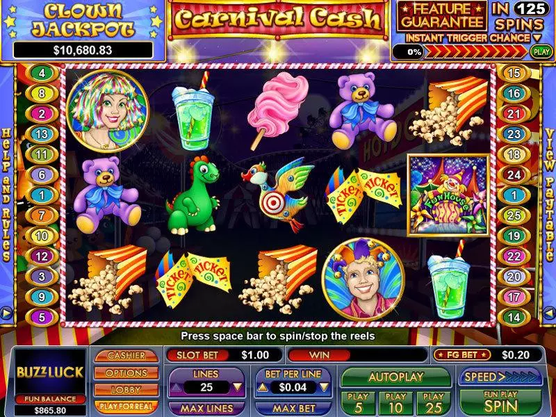 Main Screen Reels - NuWorks Carnival Cash Slot