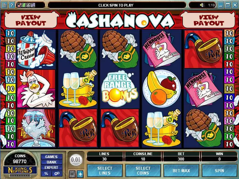 Main Screen Reels - Microgaming Cashanova Slot