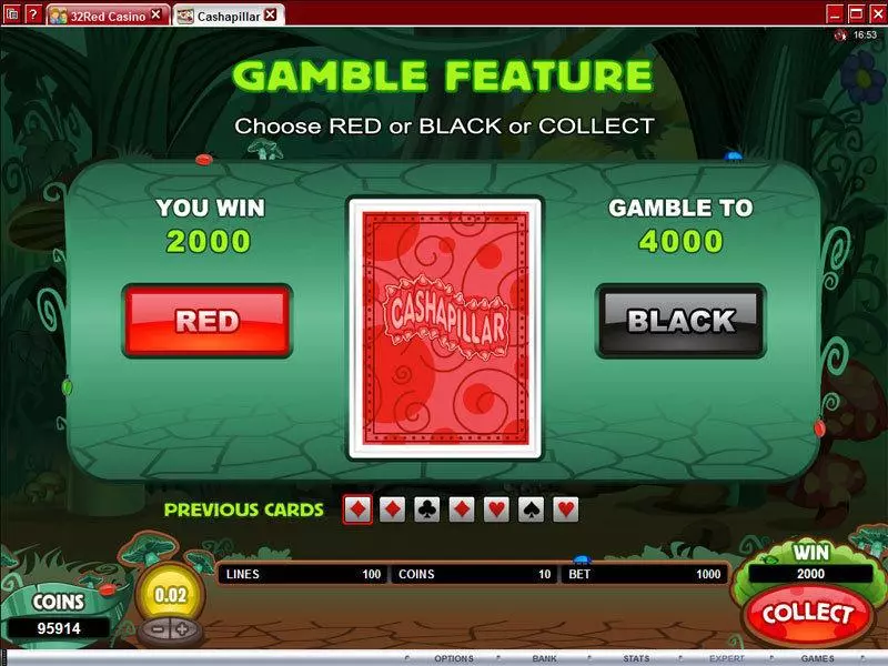 Gamble Screen - Microgaming Cashapillar Slot