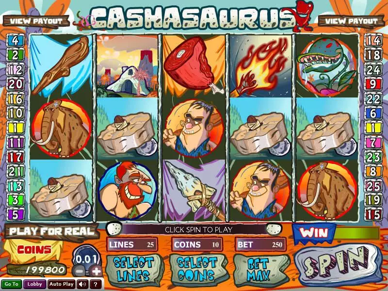 Main Screen Reels - Wizard Gaming Cashasaurus Slot