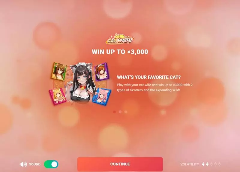 Introduction Screen - TrueLab Games Cat Waifu Slot