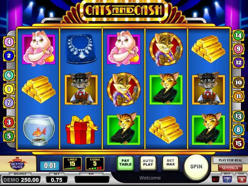Main Screen Reels - Play'n GO Cats & Cash Slot
