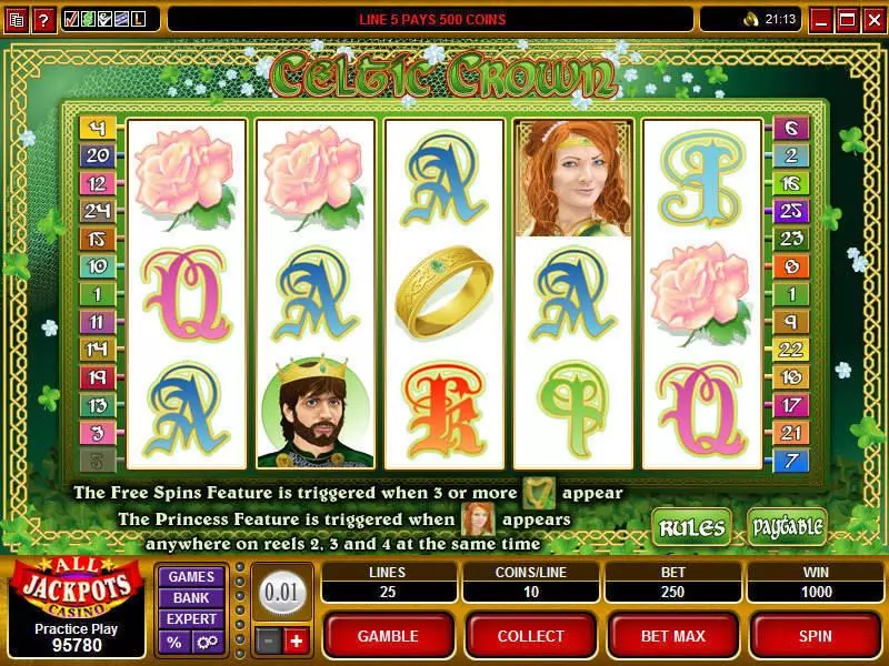 Main Screen Reels - Microgaming Celtic Crown Slot