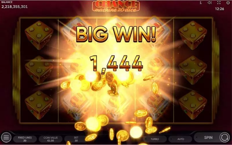 Winning Screenshot - Endorphina Chance Machine 20 Dice Slot