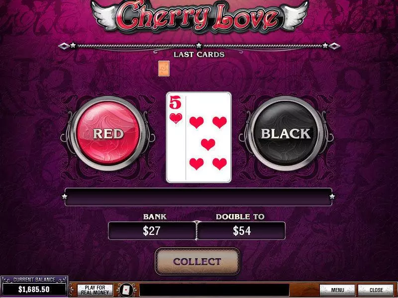 Gamble Screen - PlayTech Cherry Love Slot