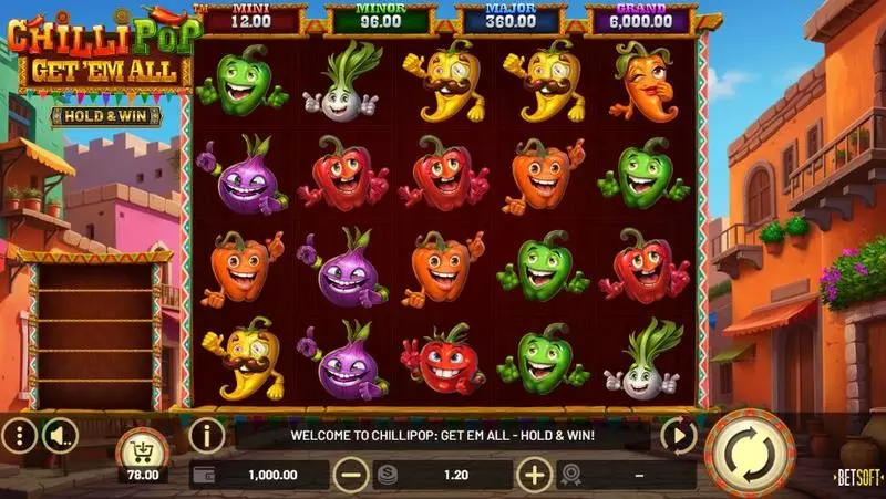 Main Screen Reels - BetSoft ChilliPop - Get em All – HOLD and WIN Slot