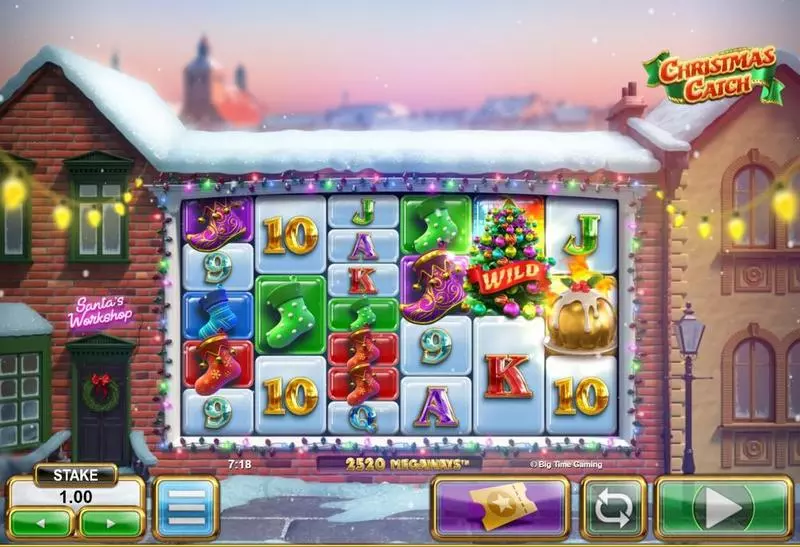 Main Screen Reels - Big Time Gaming Christmas Catch Slot