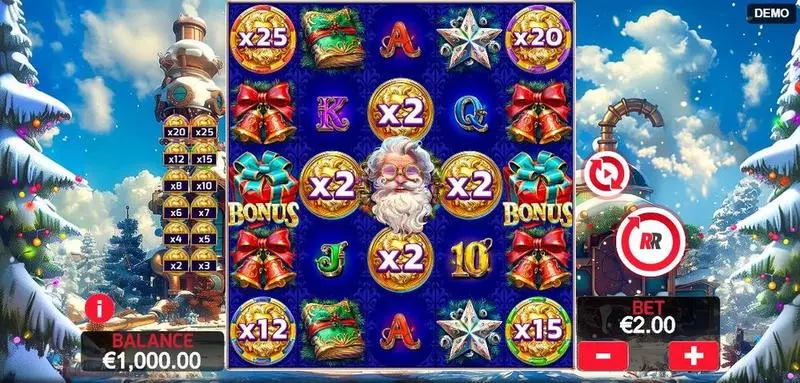 Main Screen Reels - Red Rake Gaming Christmas Wins Slot