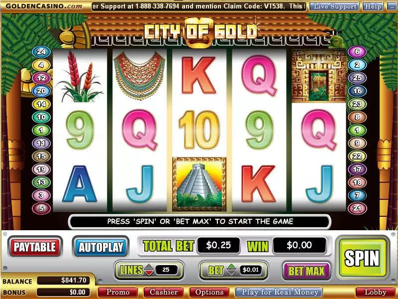 Main Screen Reels - WGS Technology City of Gold Slot