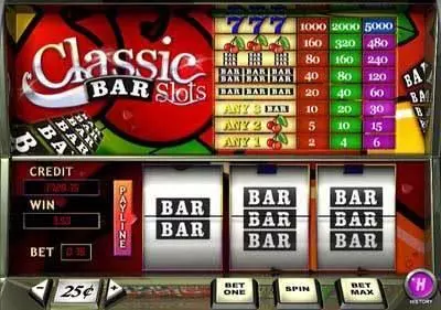 Main Screen Reels - PlayTech Classic Bar Slot