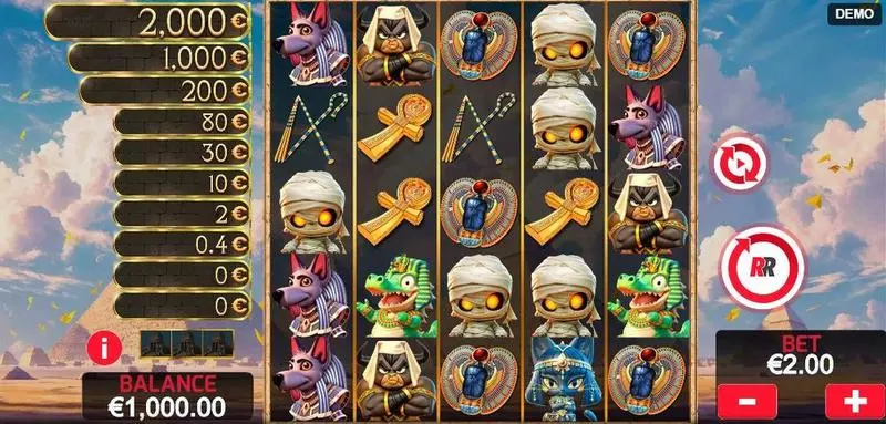 Main Screen Reels - Red Rake Gaming Cleo Team Slot