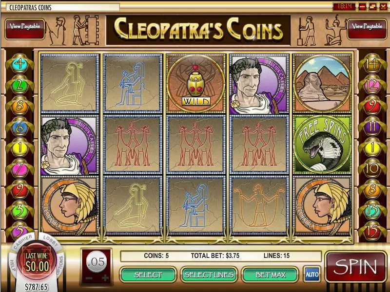 Info and Rules - Rival Cleopatra's Coin Slot