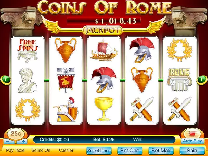 Main Screen Reels - Byworth Coins Of Rome Slot