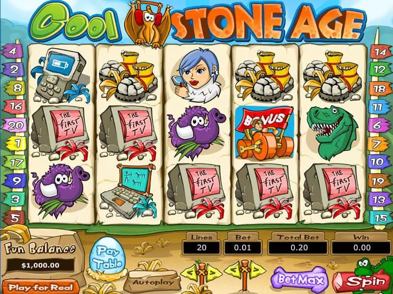 Main Screen Reels - Topgame Cool Stone Age Slot