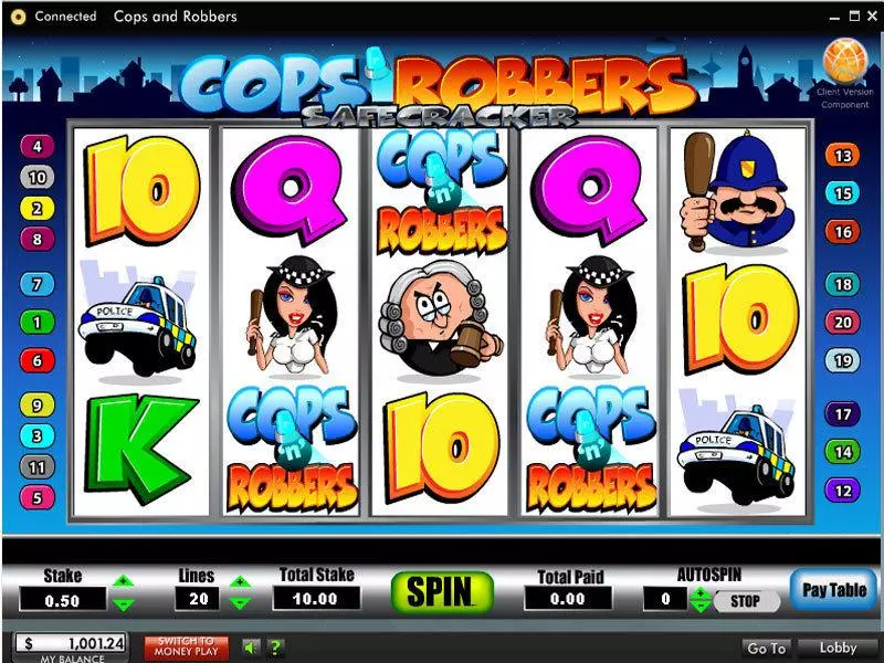 Main Screen Reels - 888 Cops and Robbers Safe Cracker Slot