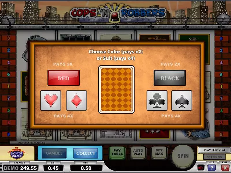 Gamble Screen - Play'n GO Cops n Robbers Slot