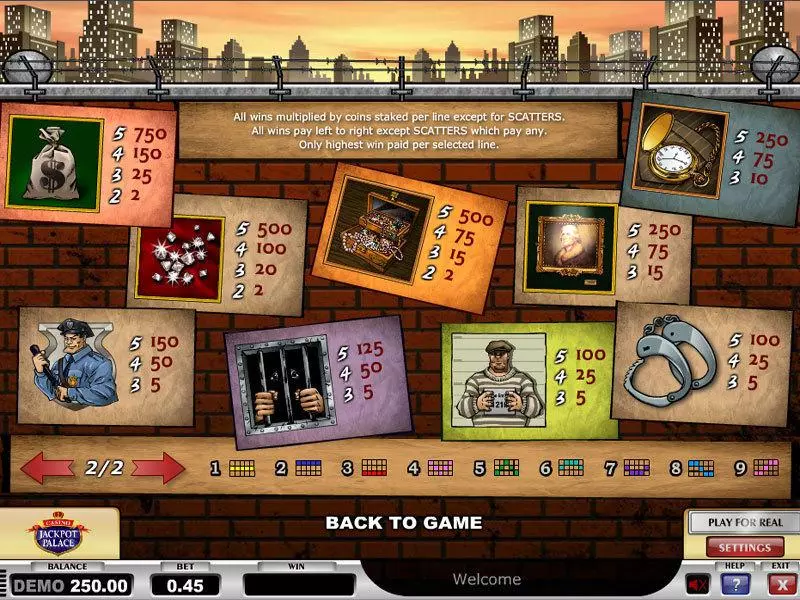 Info and Rules - Play'n GO Cops n Robbers Slot