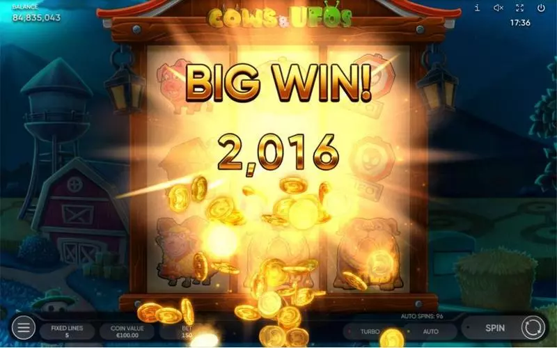 Winning Screenshot - Endorphina Cows & UFOs Slot