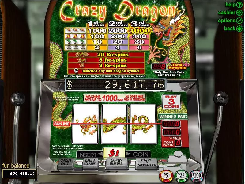 Main Screen Reels - RTG Crazy Dragon Slot