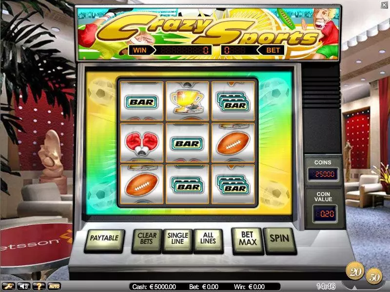 Main Screen Reels - NetEnt Crazy Sports Slot