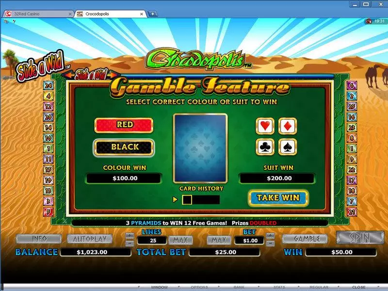 Gamble Screen - Microgaming Crocodopolis Slot