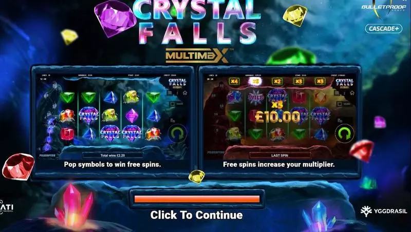 Info and Rules - Bulletproof Games Crystal Falls Multimax Slot