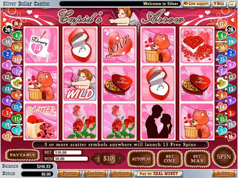 Main Screen Reels - WGS Technology Cupid's Arrow Slot
