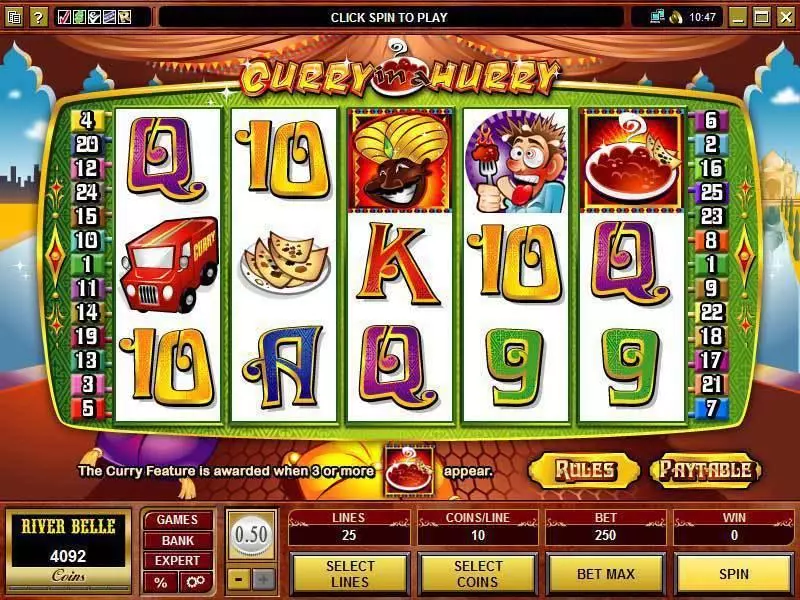 Main Screen Reels - Microgaming Curry in a Hurry Slot
