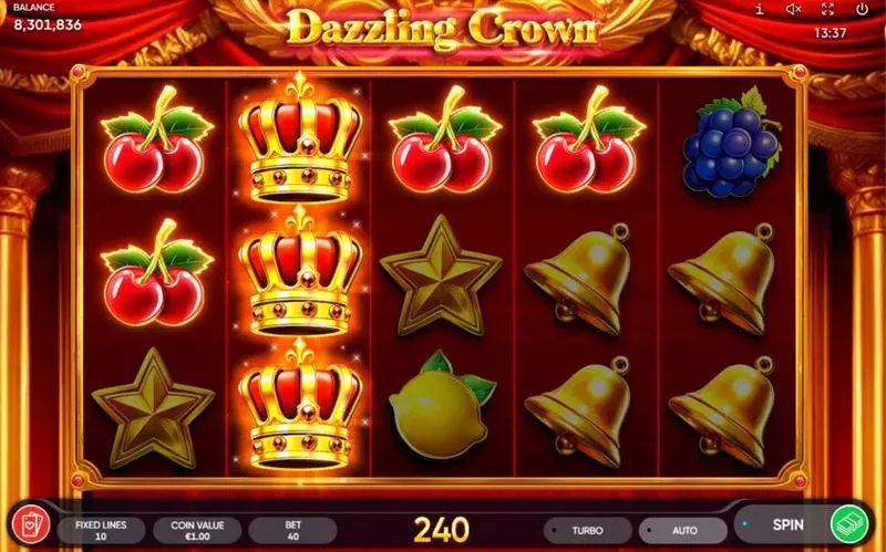 Main Screen Reels - Endorphina Dazzling Crown Slot