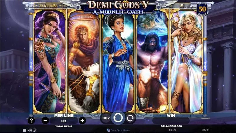 Main Screen Reels - Spinomenal Demi Gods V – A Moonlit Oath Slot