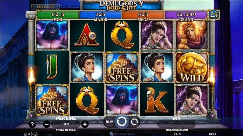 Main Screen Reels - Spinomenal Demi Gods V – Hold and Hit Slot