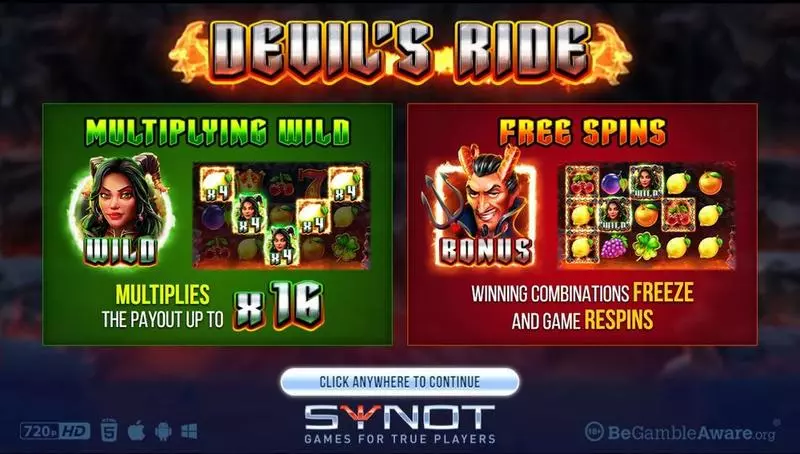 Main Screen Reels - Synot Games Devils Ride Slot