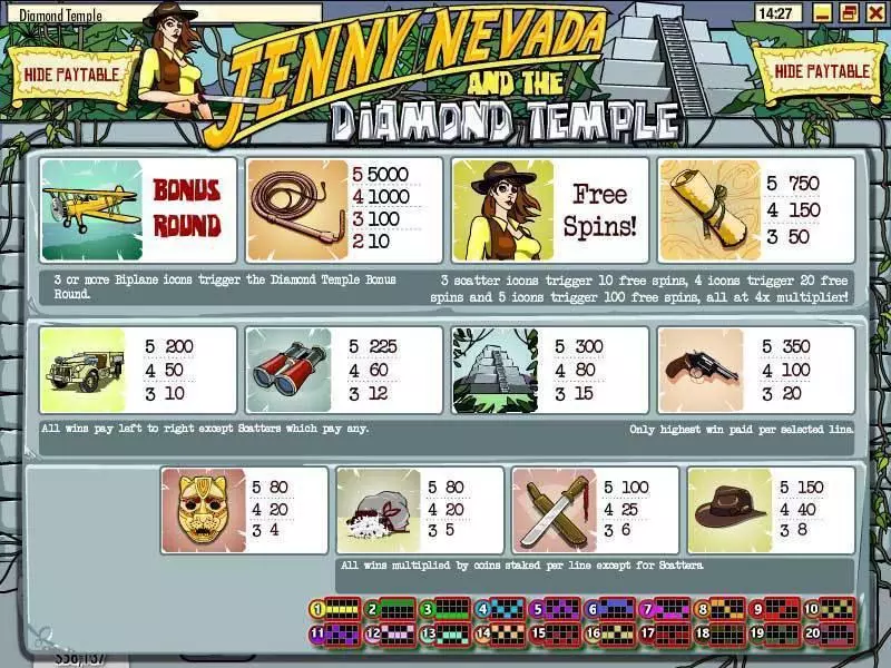 Info and Rules - Rival Diamond Temple Slot