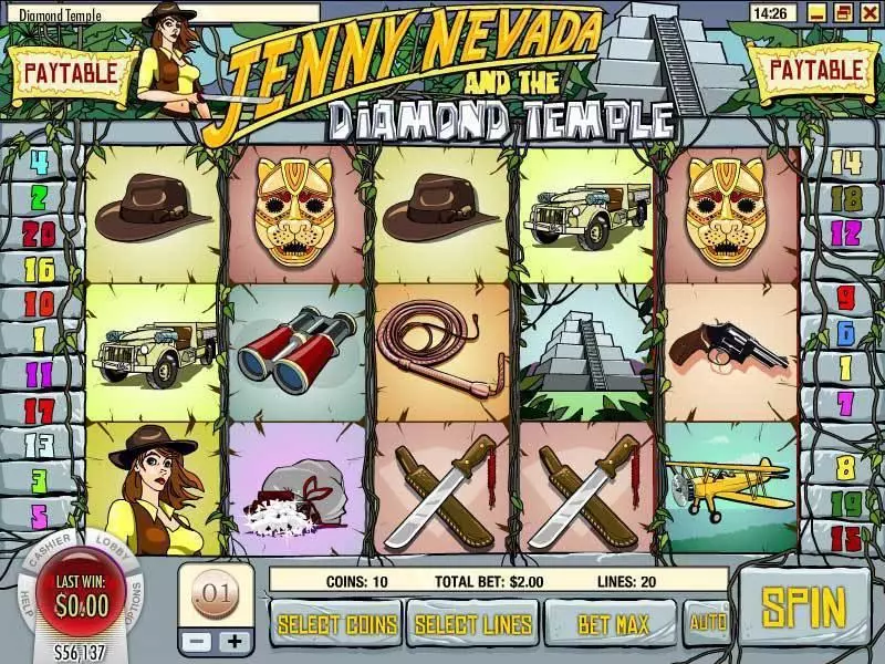 Main Screen Reels - Rival Diamond Temple Slot