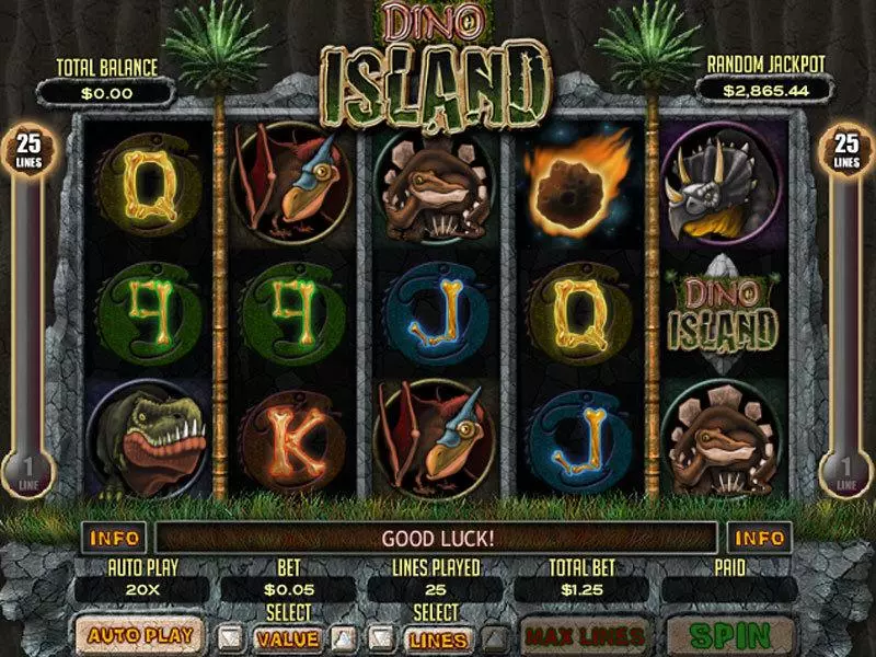 Main Screen Reels - RTG Dino Island Slot