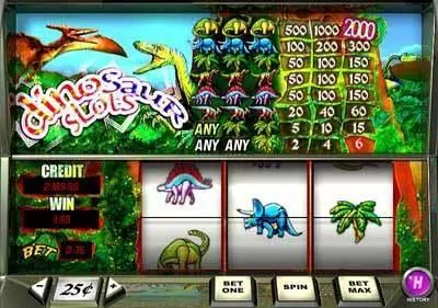 Main Screen Reels - PlayTech Dinosaur Slot