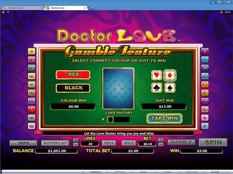 Gamble Screen - Microgaming Doctor Love Slot